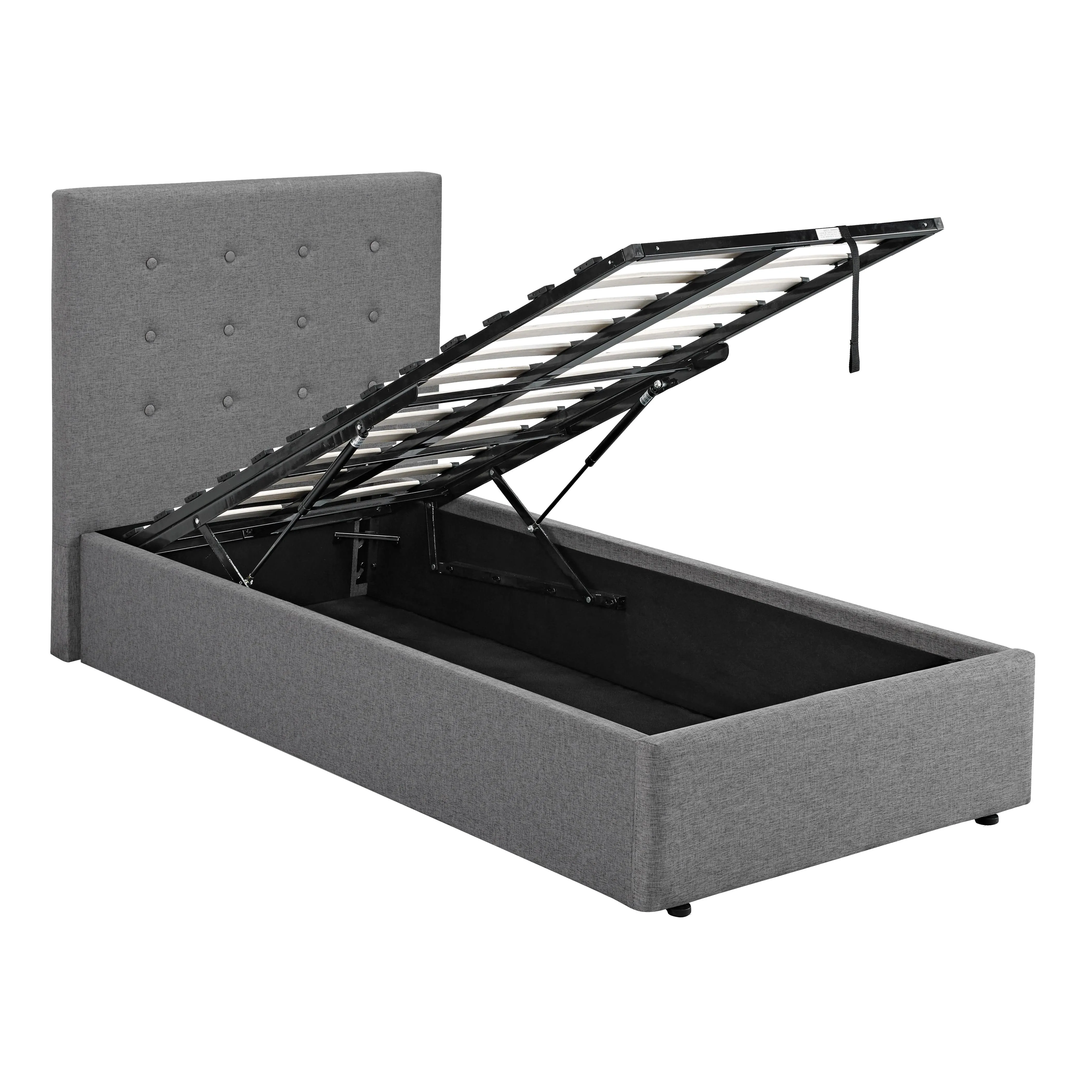 Clearance Lucca Plus King Size Grey Ottoman Bed Frame