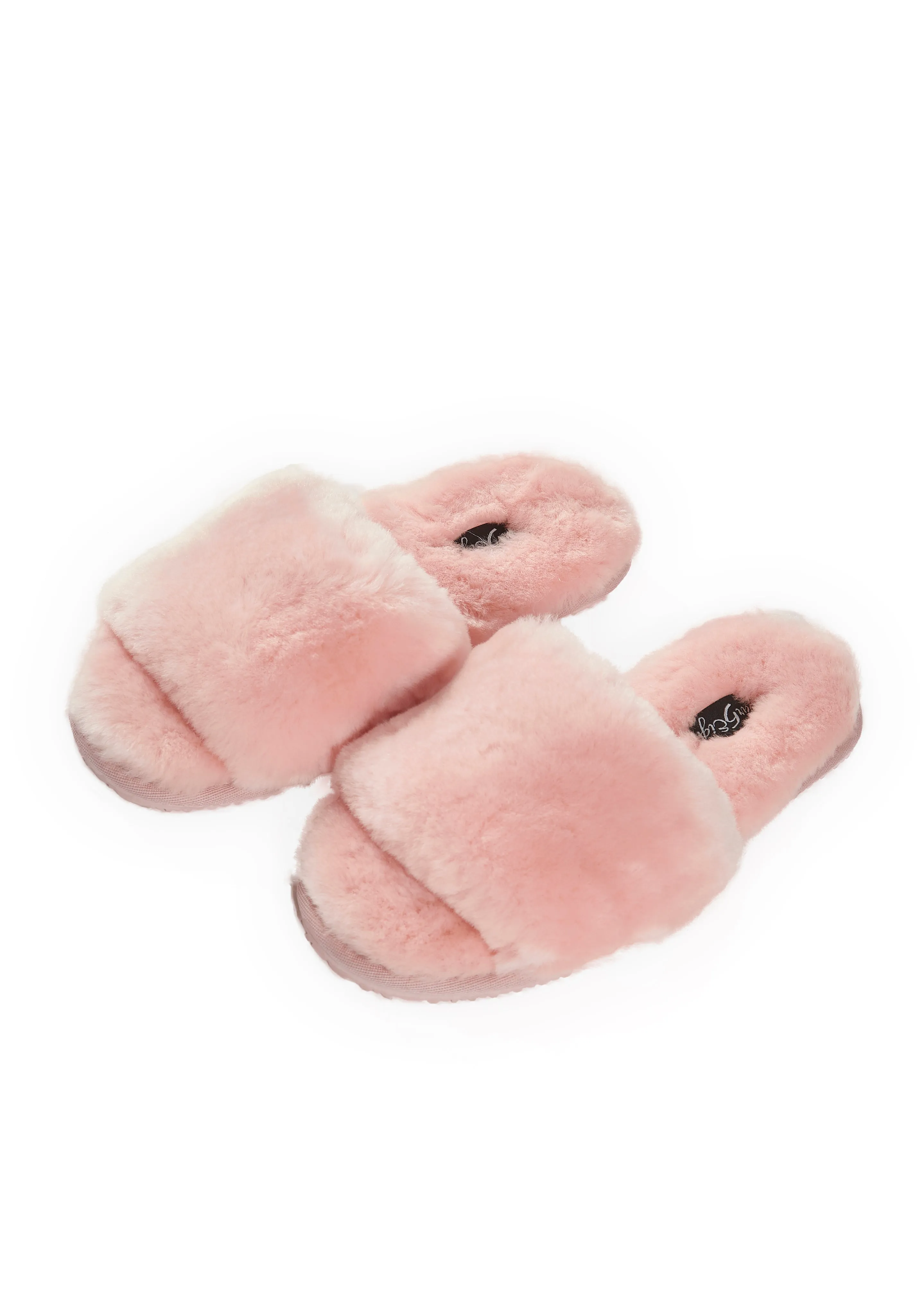 Deep Classic Baby Pink Luxury Sheepskin Slipper Slides