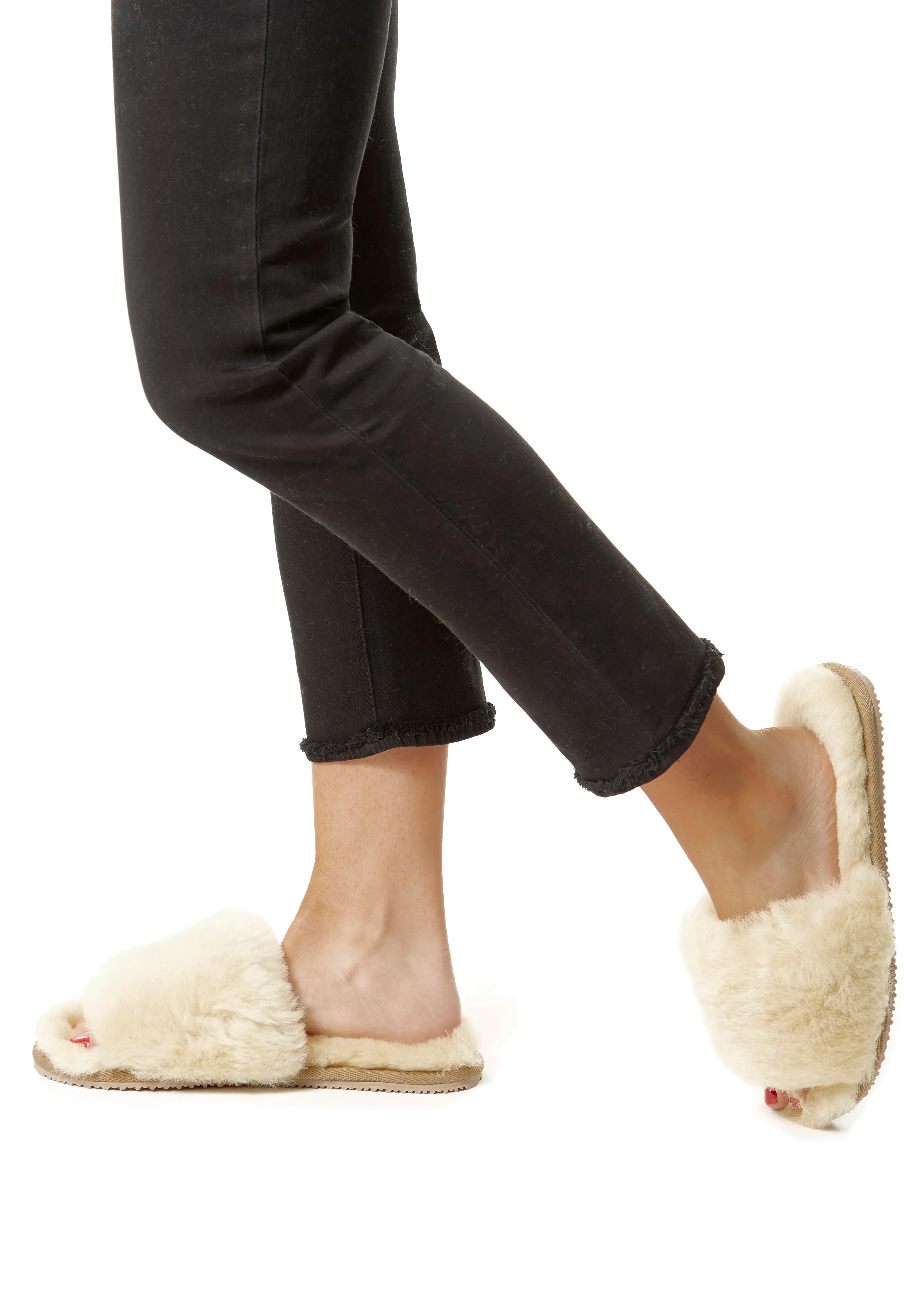 Deep Classic Cream Luxury Sheepskin Slipper Slides