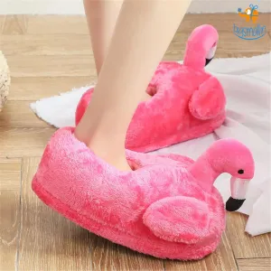 Flamingo Plush Slippers (UK Size 4 - 8)