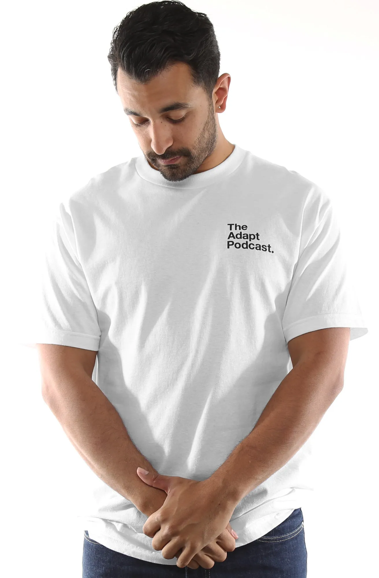 LAST CALL - The Adapt Podcast Pocket (Men's White Tee)