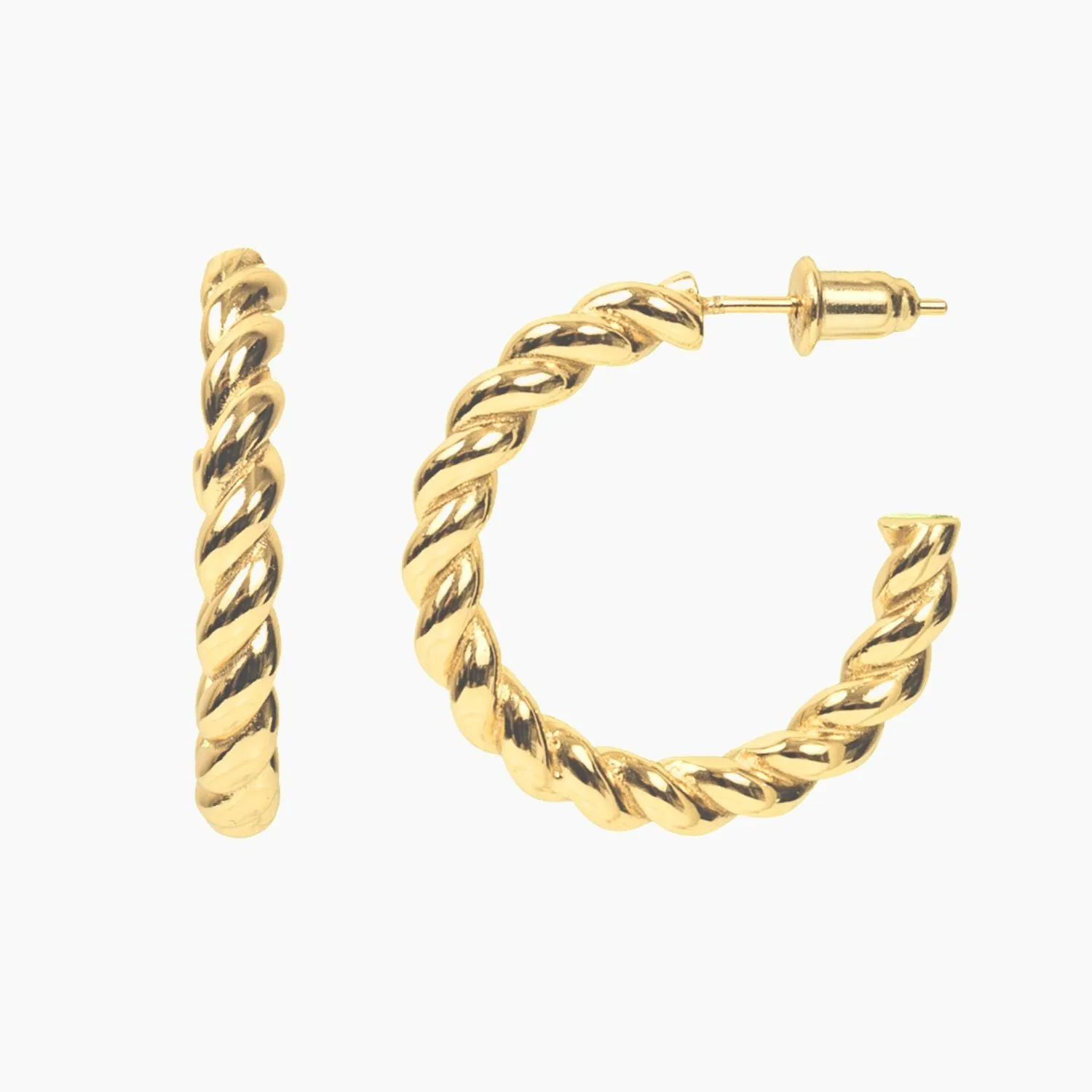 Roma Twist Hoop Earrings (Gold)