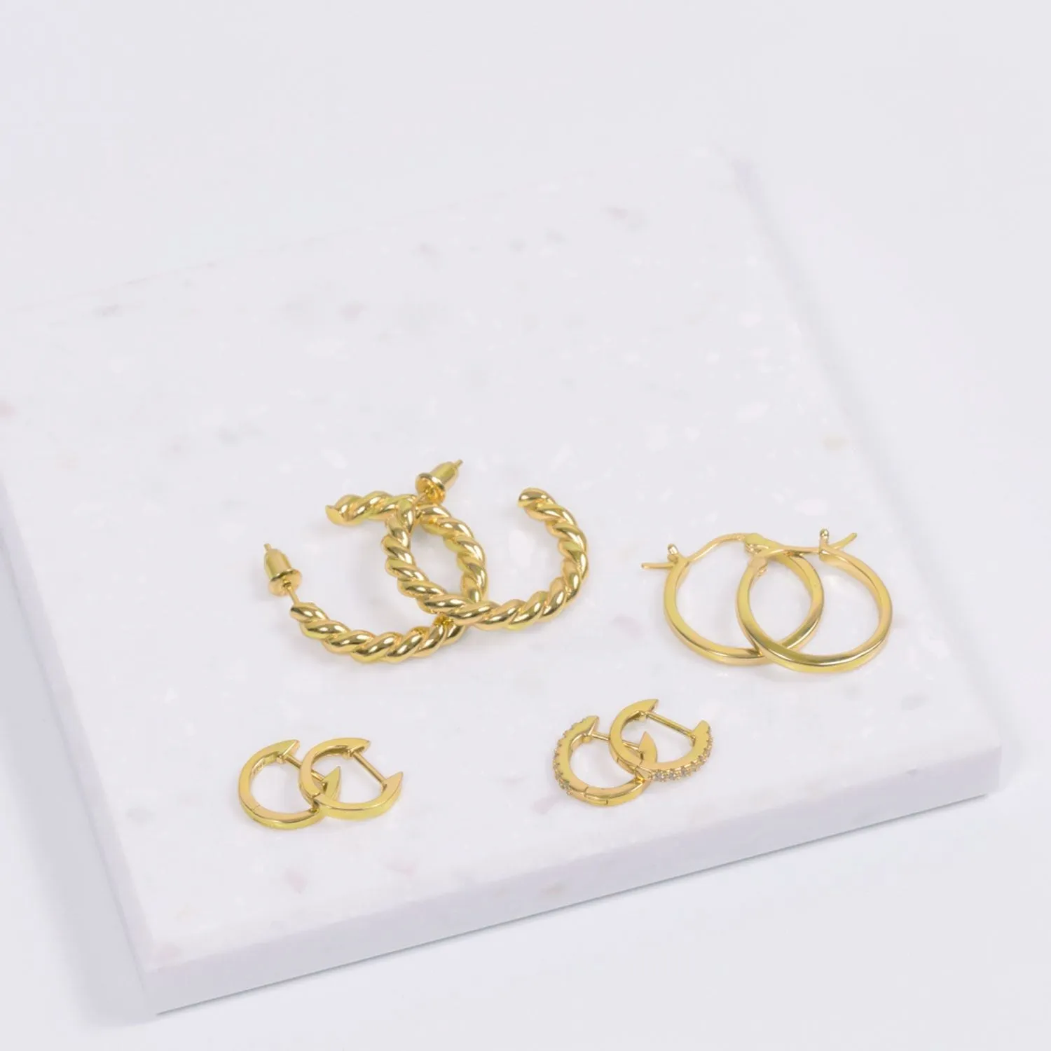 Roma Twist Hoop Earrings (Gold)